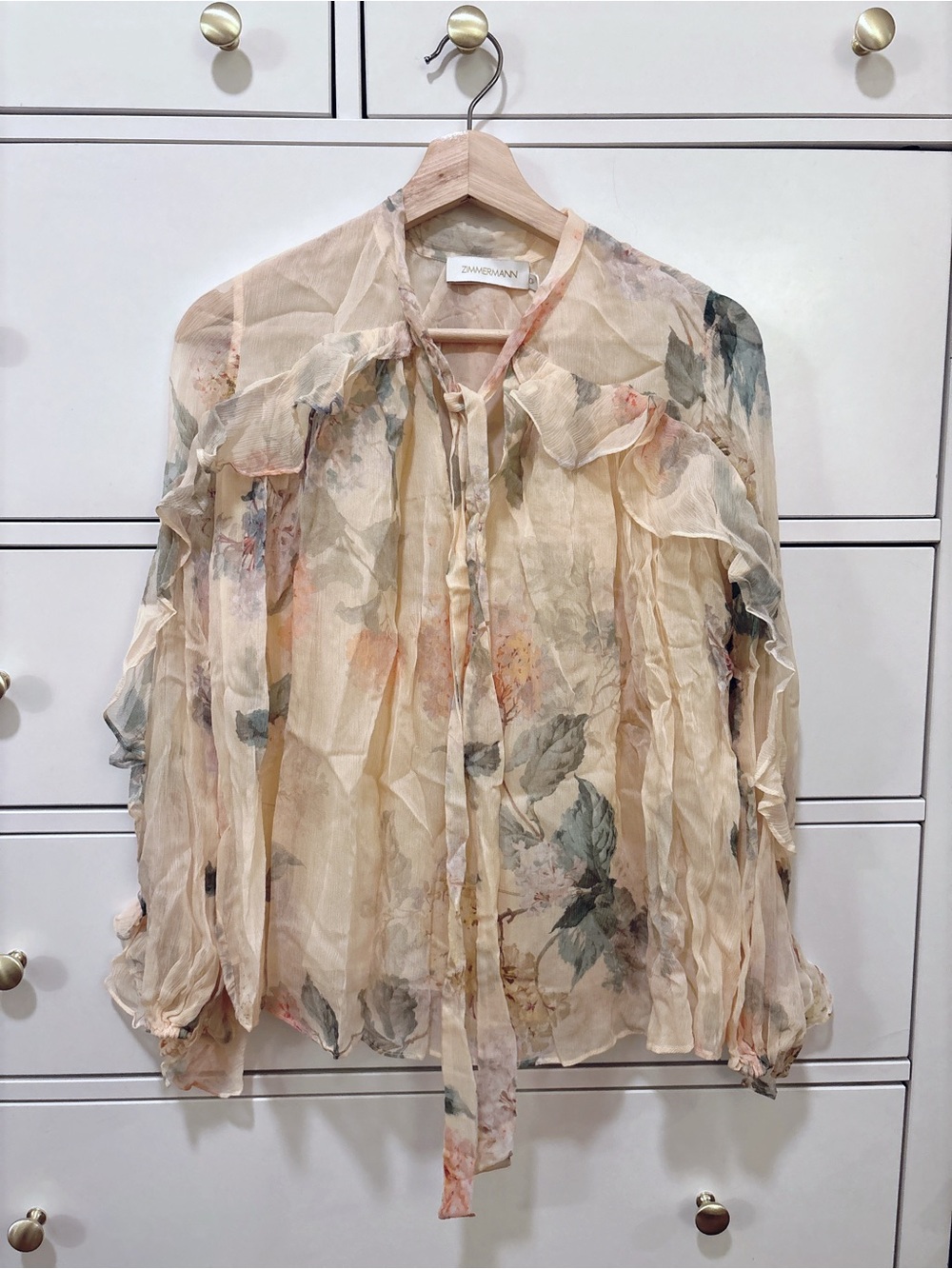 NWT Zimmermann Illuminate Flutter Top in Lemon Hydrangea Size 0P